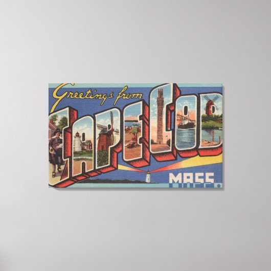 Cape Cod, MassachusettsGroße Buchstabenszenen Leinwanddruck (Vorderseite)