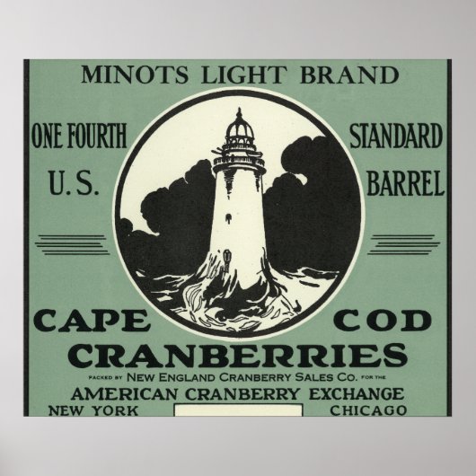 Cape Cod Minots Light Brand Cranberry Label Poster (Vorne)
