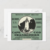 Cape Cod Minots Light Brand Cranberry Label Postkarte (Vorne/Hinten)