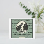 Cape Cod Minots Light Brand Cranberry Label Postkarte (Stehend Vorderseite)