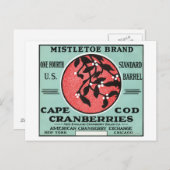Cape Cod Mistletoe Markenbezeichnungen Cranberry L Postkarte (Vorne/Hinten)