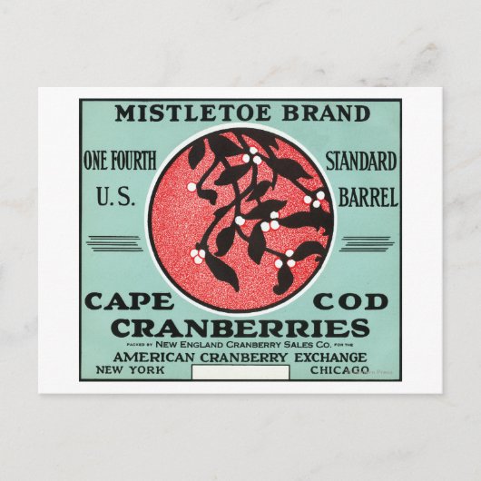 Cape Cod Mistletoe Markenbezeichnungen Cranberry L Postkarte (Vorderseite)