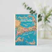 Cape Cod Nantucket & Martha's Vineyard Postkarte (Stehend Vorderseite)