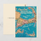 Cape Cod Nantucket & Martha's Vineyard Postkarte (Vorne/Hinten)