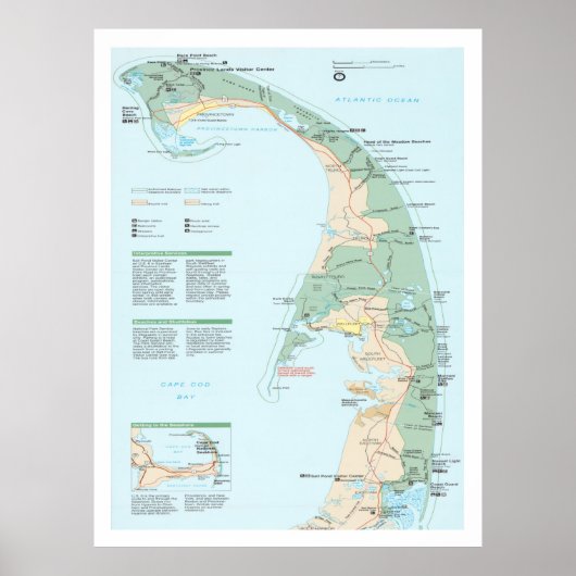 Cape Cod National Seashore Map (1997) Poster (Vorne)