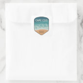 Cape Cod National Seashore Massachusetts Seagulls Quadratischer Aufkleber (Tasche)