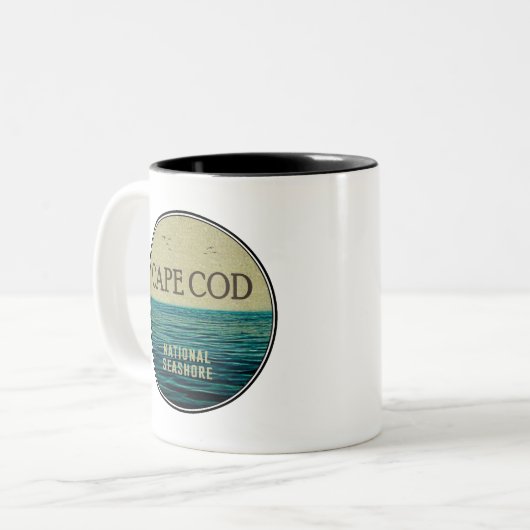 Cape Cod National Seashore Ocean Birds Zweifarbige Tasse (Vorderseite Links)
