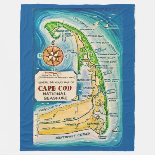 Cape Cod National Seashore Throw Blanket Fleecedecke (Vorderseite)