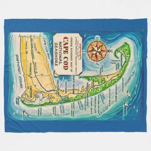 Cape Cod National Seashore Throw Blanket Fleecedecke (Vorderseite (Horizontal))