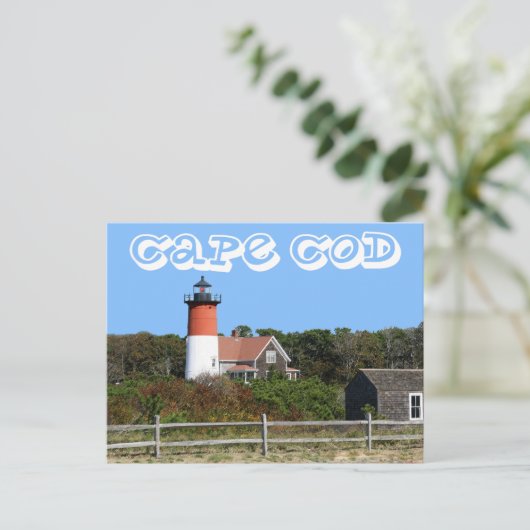 Cape Cod, Nauset Lighthouse, Eastham, MA Post Card Postkarte (Stehend Vorderseite)