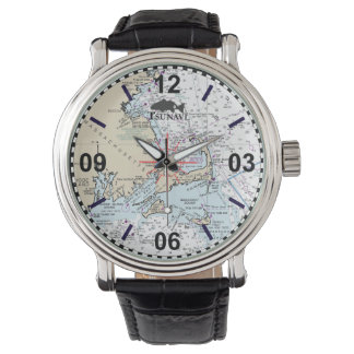 Cape Cod Nautical Chart Watch Armbanduhr