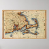 Cape Cod Nautical Map Poster (Vorne)