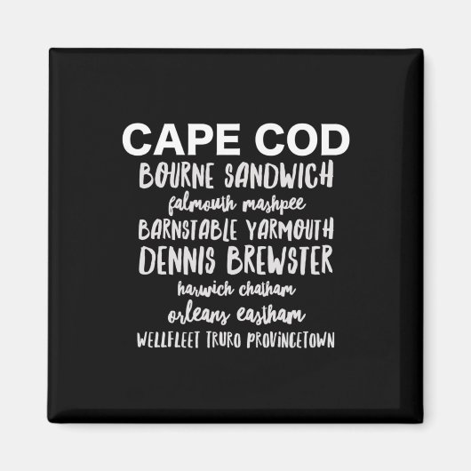 Cape Cod Orte Provincetown Rnstable Bourne Dennis Magnet (Vorne)