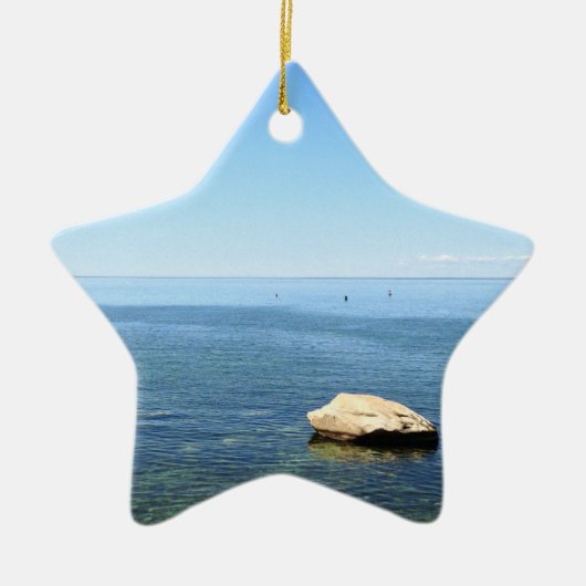 Cape Cod-Ozean-Weihnachtsverzierung Keramikornament (Vorne)