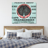 Cape Cod Peacock Marke Cranberry Label Leinwanddruck (Insitu (Schlafzimmer))