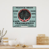 Cape Cod Peacock Marke Cranberry Label Poster (Küche)