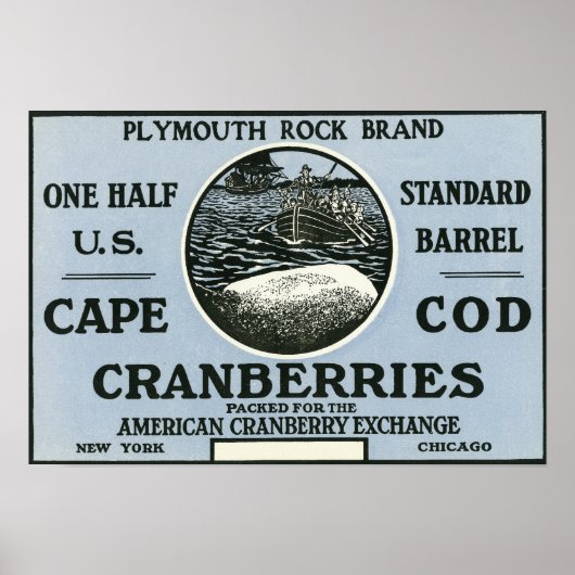 Cape Cod Plymouth Rock Brand Cranberry Label Poster (Vorne)