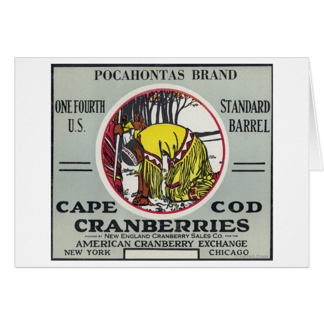 Cape Cod Pocahontas Markenzeichen Cranberry Label (Vorderseite (Horizontal))