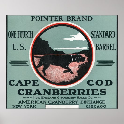 Cape Cod Pointer Markenbezeichnungen Cranberry Lab Poster (Vorne)