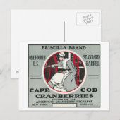 Cape Cod Priscilla Marke Cranberry Label Postkarte (Vorne/Hinten)