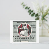 Cape Cod Priscilla Marke Cranberry Label Postkarte (Stehend Vorderseite)