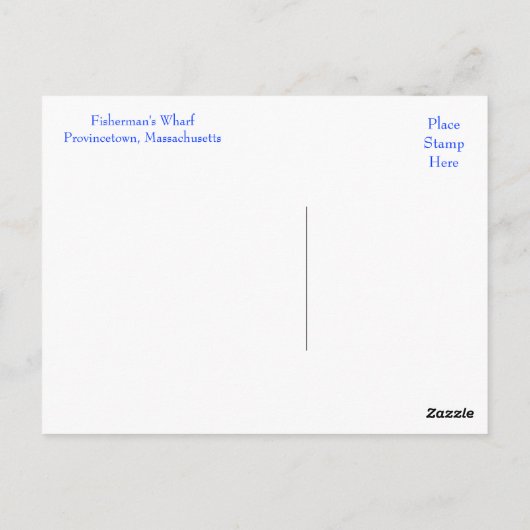 Cape Cod Provincetown MA Fishermans Wharf Postkart Postkarte (Rückseite)