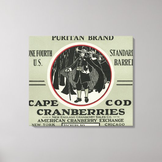 Cape Cod Puritan Brand Cranberry Label Leinwanddruck (Vorderseite)