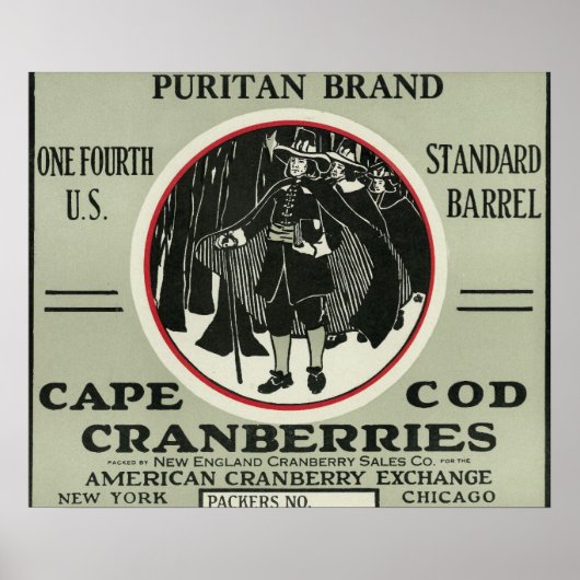 Cape Cod Puritan Brand Cranberry Label Poster (Vorne)