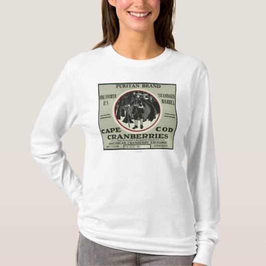 Cape Cod-Puritaner-Marken-Moosbeeraufkleber T-Shirt (Vorderseite)