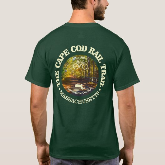 Cape Cod Rail Trail (radfahren c) T-Shirt (Rückseite)