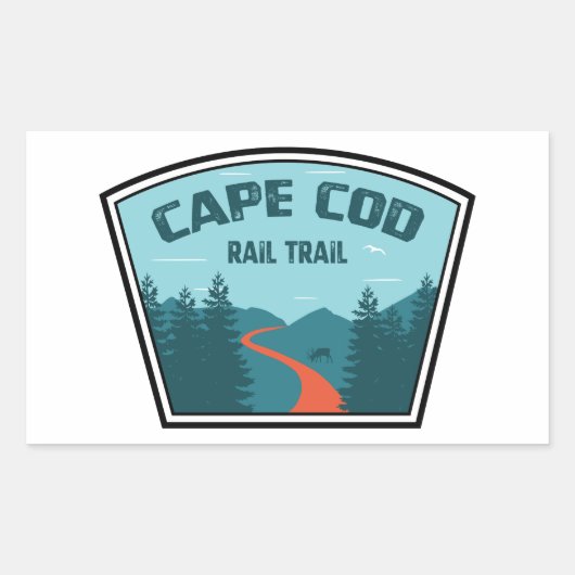 Cape Cod Rail Trail Rechteckiger Aufkleber (Vorderseite)