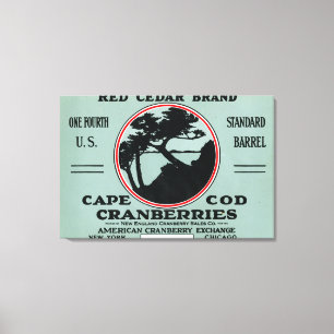 Cape Cod Red Cedar Marke Cranberry Label Leinwanddruck