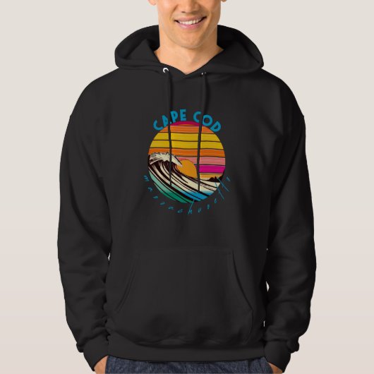 Cape Cod Retro 1980s Style Massachusetts Beach Hoodie (Vorderseite)