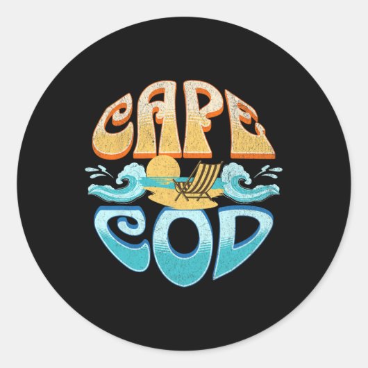 Cape Cod Runder Aufkleber (Vorderseite)