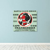Cape Cod Santa Claus Marke Cranberry Label Leinwanddruck (Insitu (Holzboden))