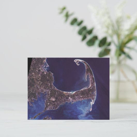 Cape Cod Satellite Foto Postkarte (Stehend Vorderseite)