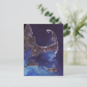 Cape Cod Satellite Fotografie Postkarte (Stehend Vorderseite)