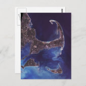 Cape Cod Satellite Fotografie Postkarte (Vorne/Hinten)