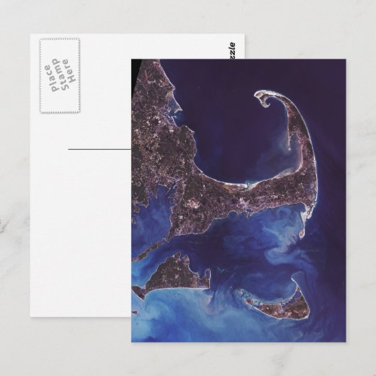 Cape Cod Satellite Fotografie Postkarte (Vorne/Hinten)