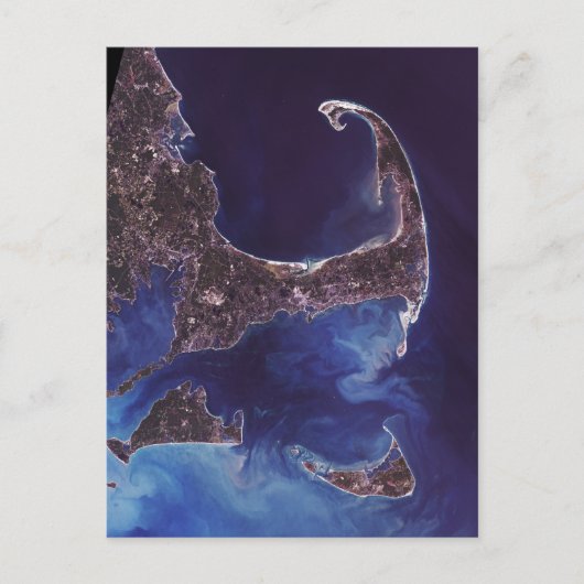 Cape Cod Satellite Fotografie Postkarte (Vorderseite)