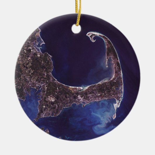 Cape Cod-Satellitenphotographie Keramik Ornament (Vorne)