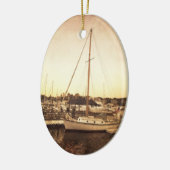 Cape Cod-Segelboot-Weihnachtsverzierung Keramik Ornament (Links)