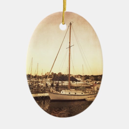 Cape Cod-Segelboot-Weihnachtsverzierung Keramik Ornament (Vorne)