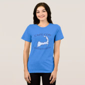 Cape Cod Silhouette Blauer Streifen Tri-Blend Shirt (Vorderseite voll)