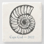 Cape Cod Souvenir Untersetzer - Ammonit Muschel (Vorderseite)