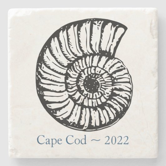 Cape Cod Souvenir Untersetzer - Ammonitenschale (Vorderseite)