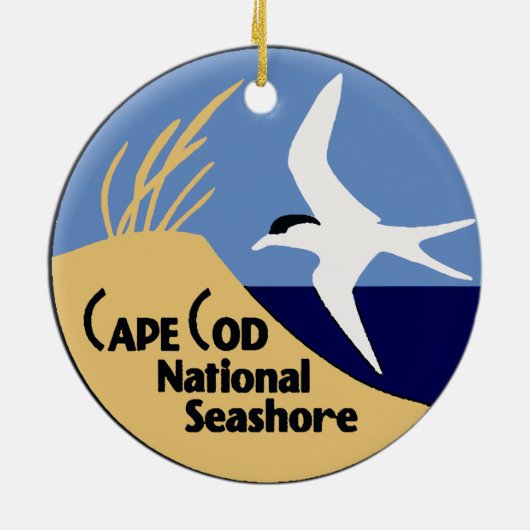 Cape Cod-Staatsangehörig-Küste Keramik Ornament (Hinten)