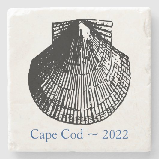 Cape Cod Stone Untersetzer - Scallop Muschel (Vorderseite)