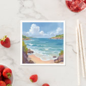 Cape Cod Strand Bucht Ozean Gemälde Serviette (Beispiel)