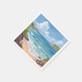 Cape Cod Strand Bucht Ozean Gemälde Serviette (Ecke)
